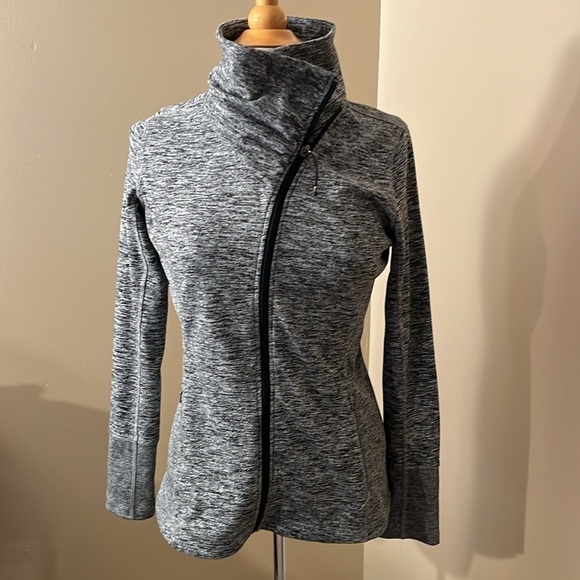 Calia by Carrie Underwood Grey Heather Zip Front Funnel Cozy Jacket Sz S NWOT - Picture 1 of 7